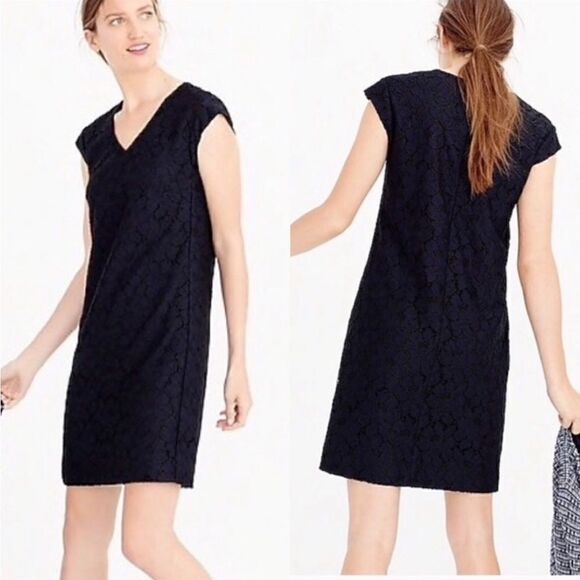 J. Crew Sleeveless Black Lace Shift Dress - Picture 2 of 8
